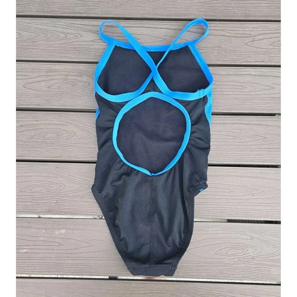 TYR DuraFast Alliance Diamondfit 1 Pc Black/blue Youth Girl Sz 24 New No Tag
